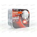 Лампа галоген 12В H4 60/55 Ватт P43t Night Breaker Silver + 100% (пласт/кор 2 шт) OSRAM