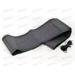 Оплетка на руль 37-39 см (M) для перетяжки руля BLACK экокожа AUTOP