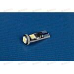 Лампа с/диод 12В 5 Ватт (б/цоколя) W5W 3SMD белая (с резистором) (уп.10шт) Nord Yada