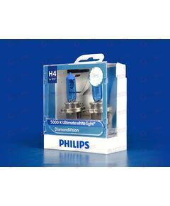 Лампа галоген 12В H4 60/55 Ватт P43t-38 DIAMOND VISION 5000K (пласт/кор 2 шт) Philips