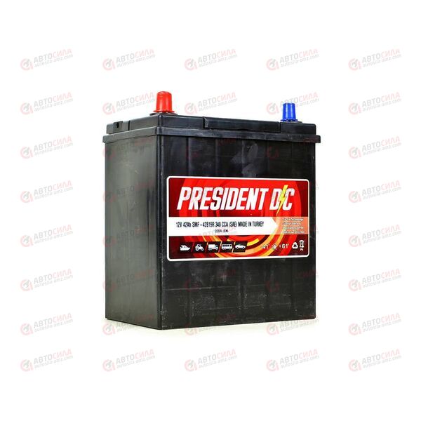 АКБ 42VL PRESIDENT DC ASIA (L+) (1) SMF т.кл (пт 320)(196х136х220) без. н.креп. ТУРЦИЯ