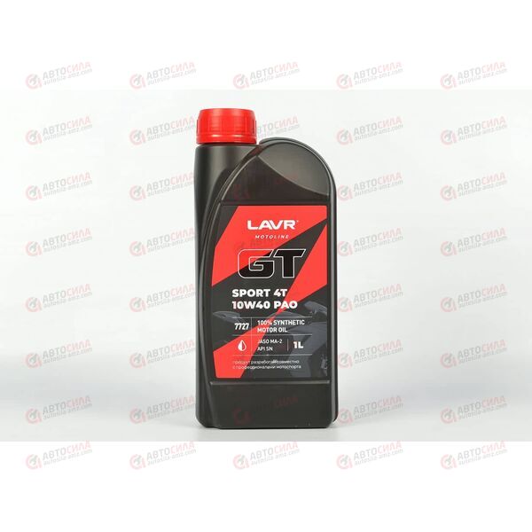 Масло ДВС 4Т LAVR 10W40 (синтетика) GT SPORT 1 л (16 шт), изображение 2